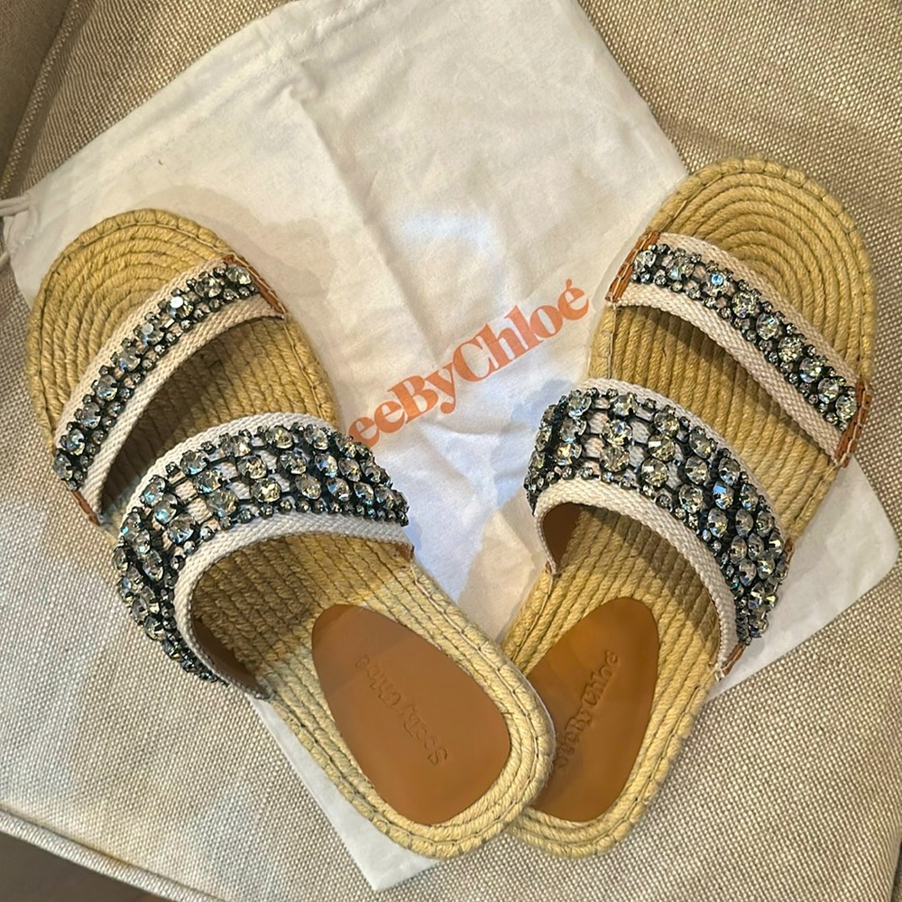 Espadrille Sandals by Chloe Size 40 New!
